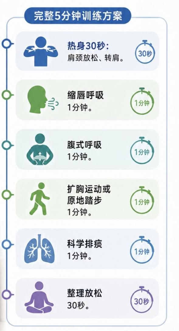 每日 5 分钟肺部「健身」|告别气短咳喘,稳住慢阻肺患者肺功能