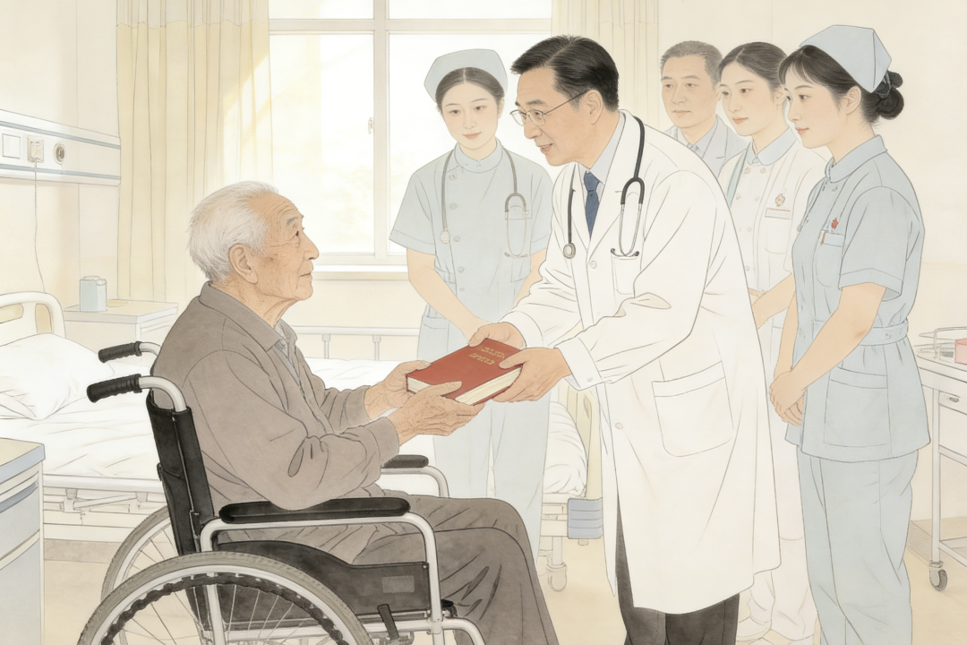 一本书的特殊致谢：老人出院送的礼物，看哭无数人