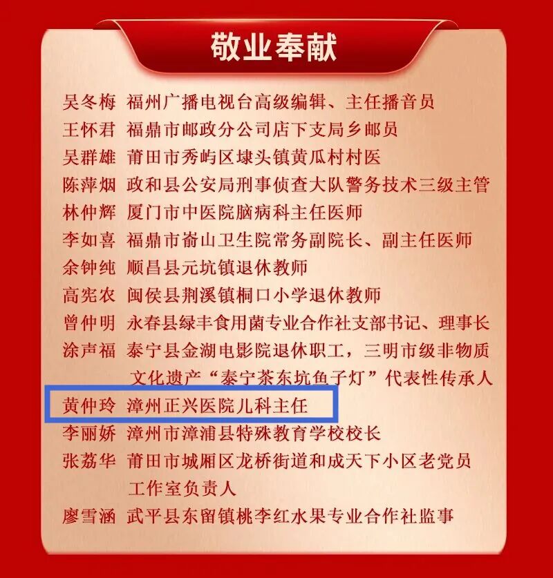 黄仲玲 | 2026年“福建好人”,实至名归!