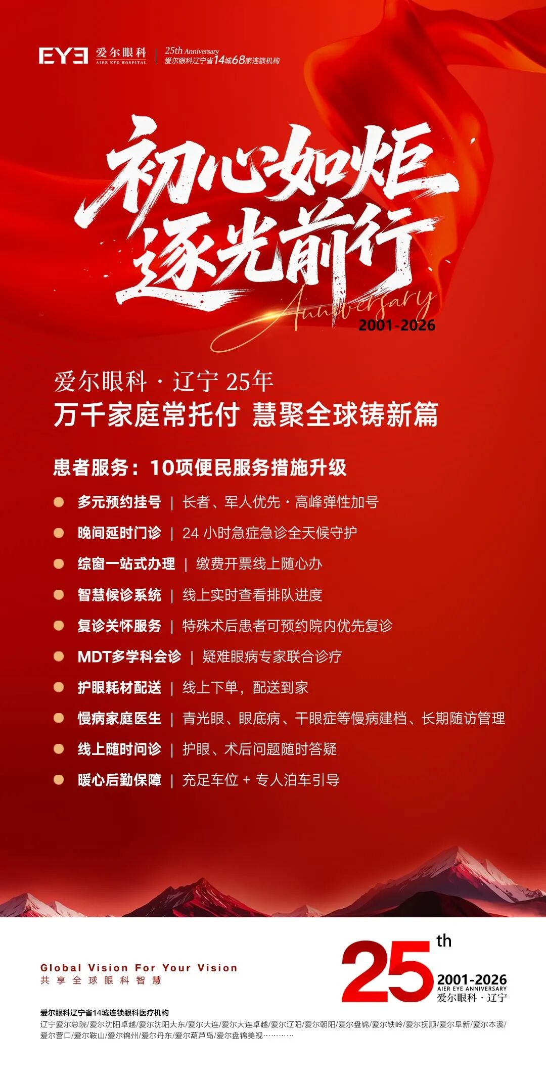 初心如炬，逐光前行——廿五载以光为约，辽宁爱尔十项暖心权益守护全家眼健康
