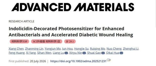 糖尿病足保肢及肢体溃疡修复科花奇凯教授团队在耐药菌感染创面治疗领域取得系列研究进展