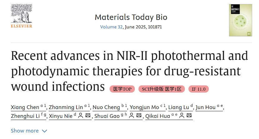 糖尿病足保肢及肢体溃疡修复科花奇凯教授团队在耐药菌感染创面治疗领域取得系列研究进展