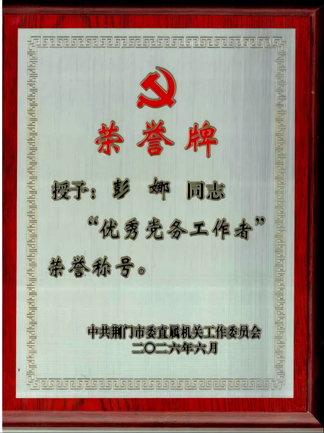 先锋力量|荆门市市直机关优秀党务工作者——彭娜