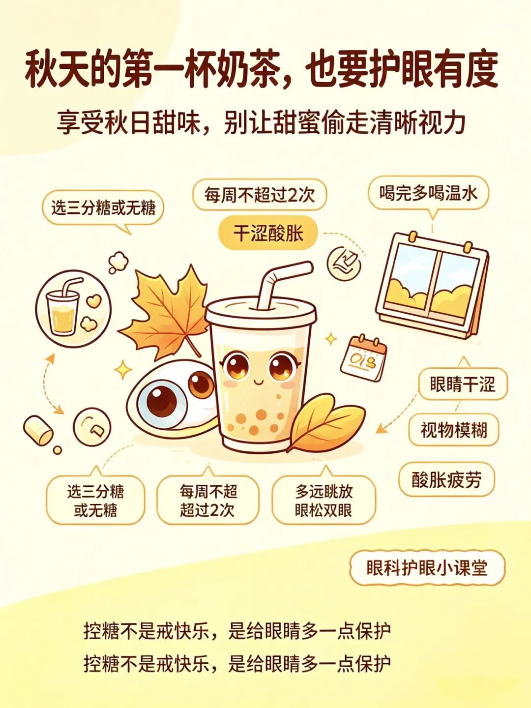 秋天的第一杯奶茶很甜，但别让甜蜜偷走你的好视力