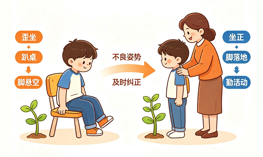 孩子跷二郎腿、趴着写作业？家长必看！别让脊柱“弯”了！