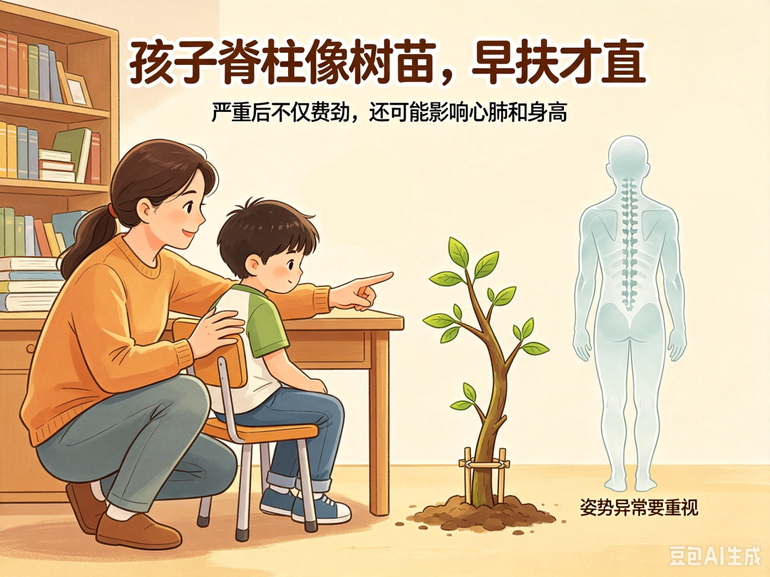 孩子跷二郎腿、趴着写作业？家长必看！别让脊柱“弯”了！