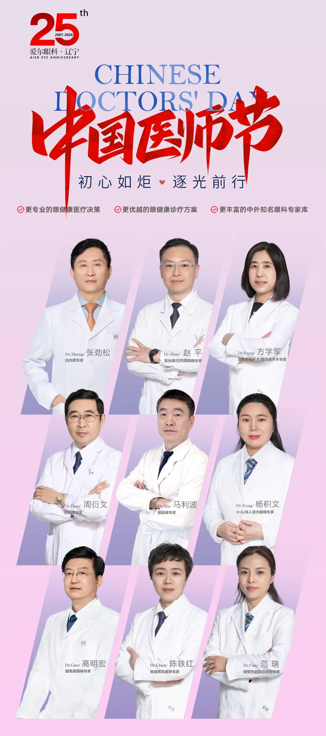 8・19 中国医师节|廿五载追光守眸,以仁心赴光明之约——致敬辽宁爱尔眼科医院全体医师