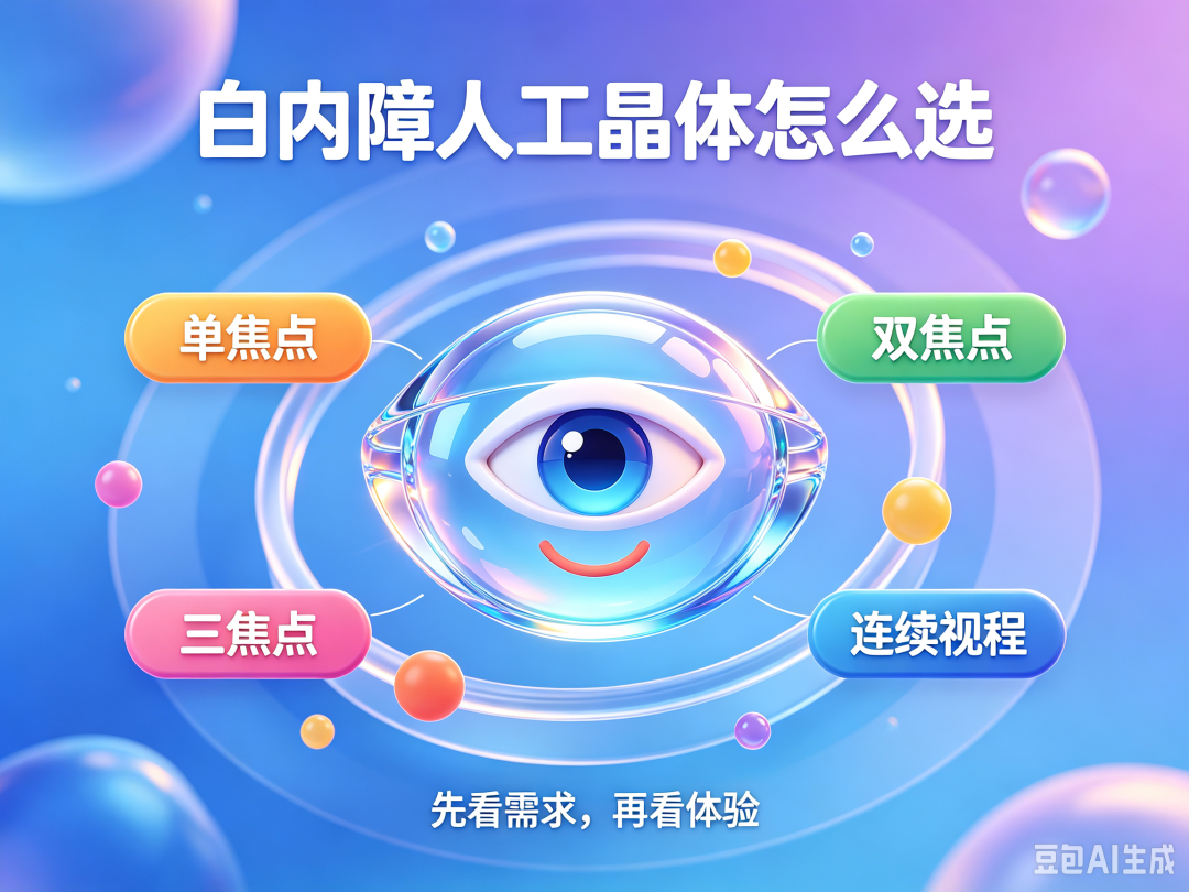 白内障人工晶体怎么选?单焦点、双焦点、三焦点、连续视程人工晶体一文读懂
