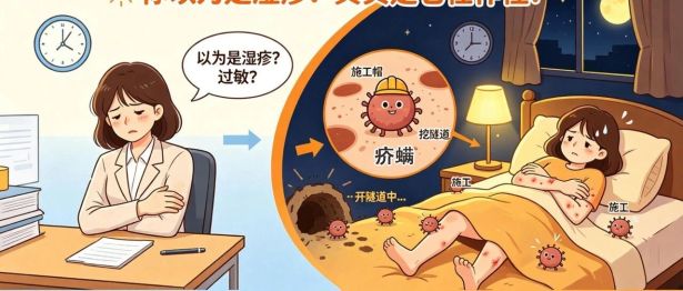 夜深人静皮肤痒？小心这只“隐形”小虫子在皮肤上“开隧道”