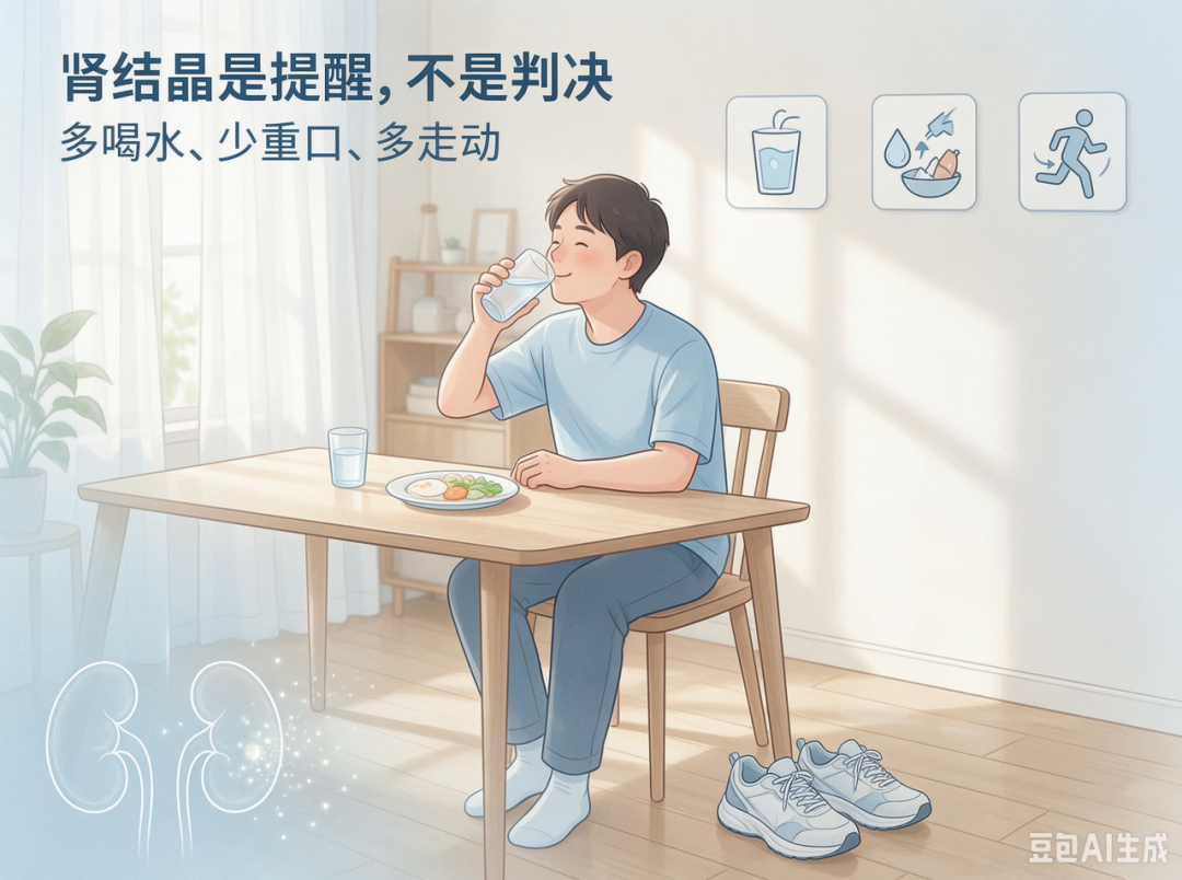 体检查出双肾结晶?别慌,这是身体发的「黄牌警告」,这么做大多能逆转