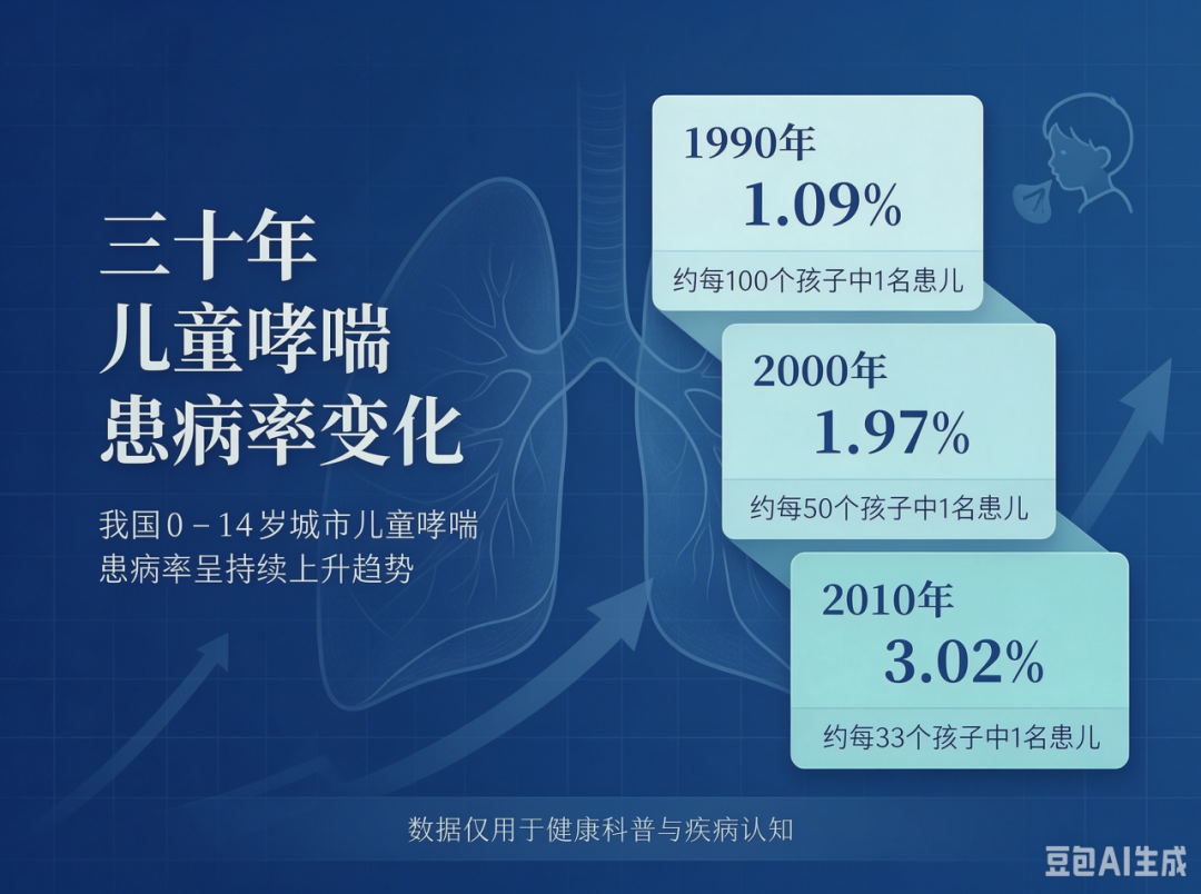 【儿童哮喘科普·第二期】孩子反复咳总当感冒?儿童哮喘患病率 30 年持续走高,这些误区很多家长还在踩