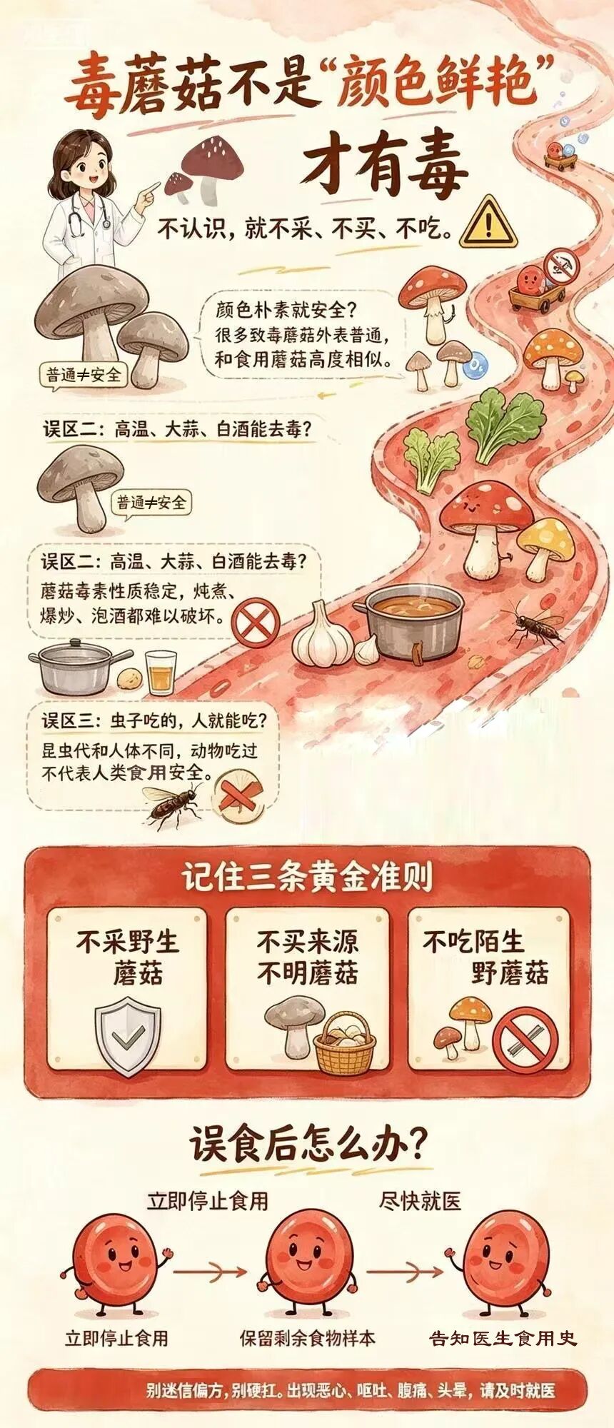 院子长出野蘑菇,晚餐尝鲜下肚……中毒了!