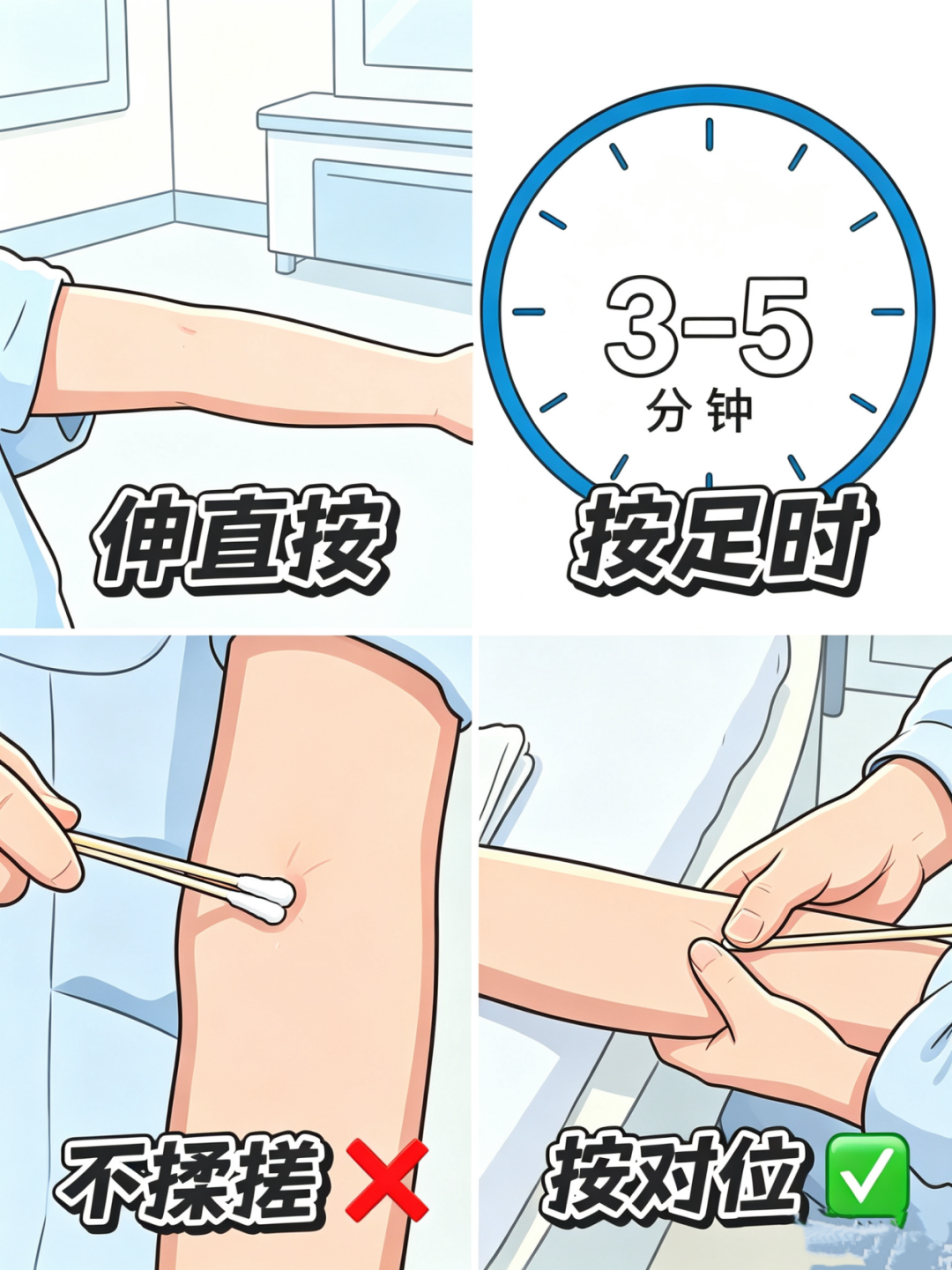 抽血完手臂淤青?原来是按压出了错
