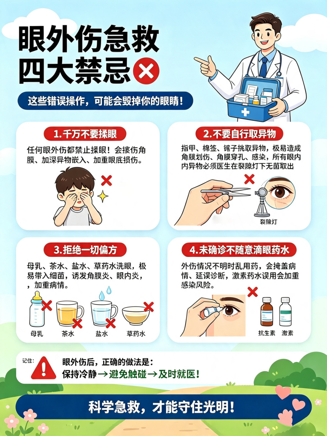 假期眼睛被误伤？眼外伤急救与处理指南！