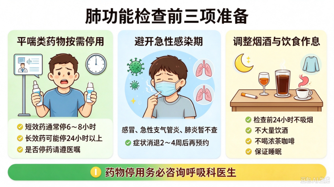 做肺功能检查前,要做好哪些准备?
