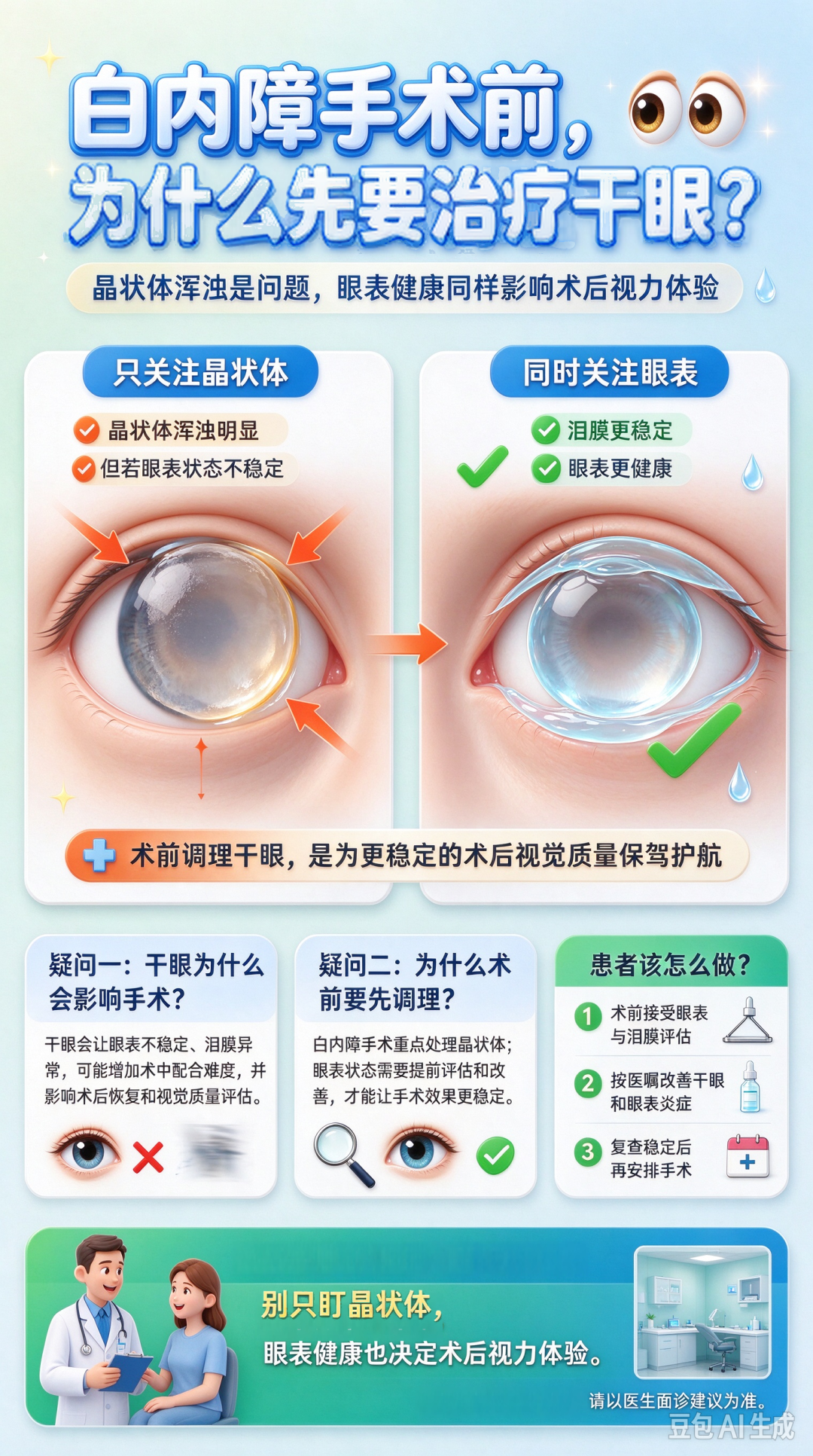 无惧时光·守护银龄|白内障术前先治干眼?