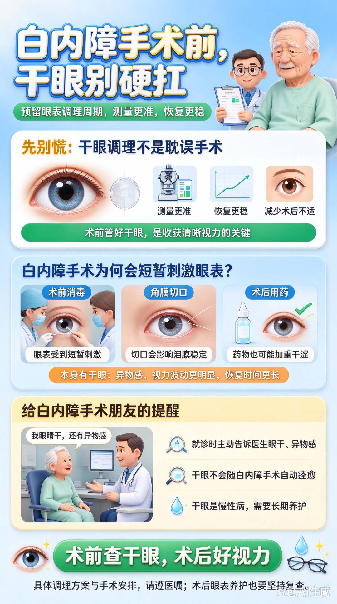 无惧时光·守护银龄|白内障术前先治干眼?