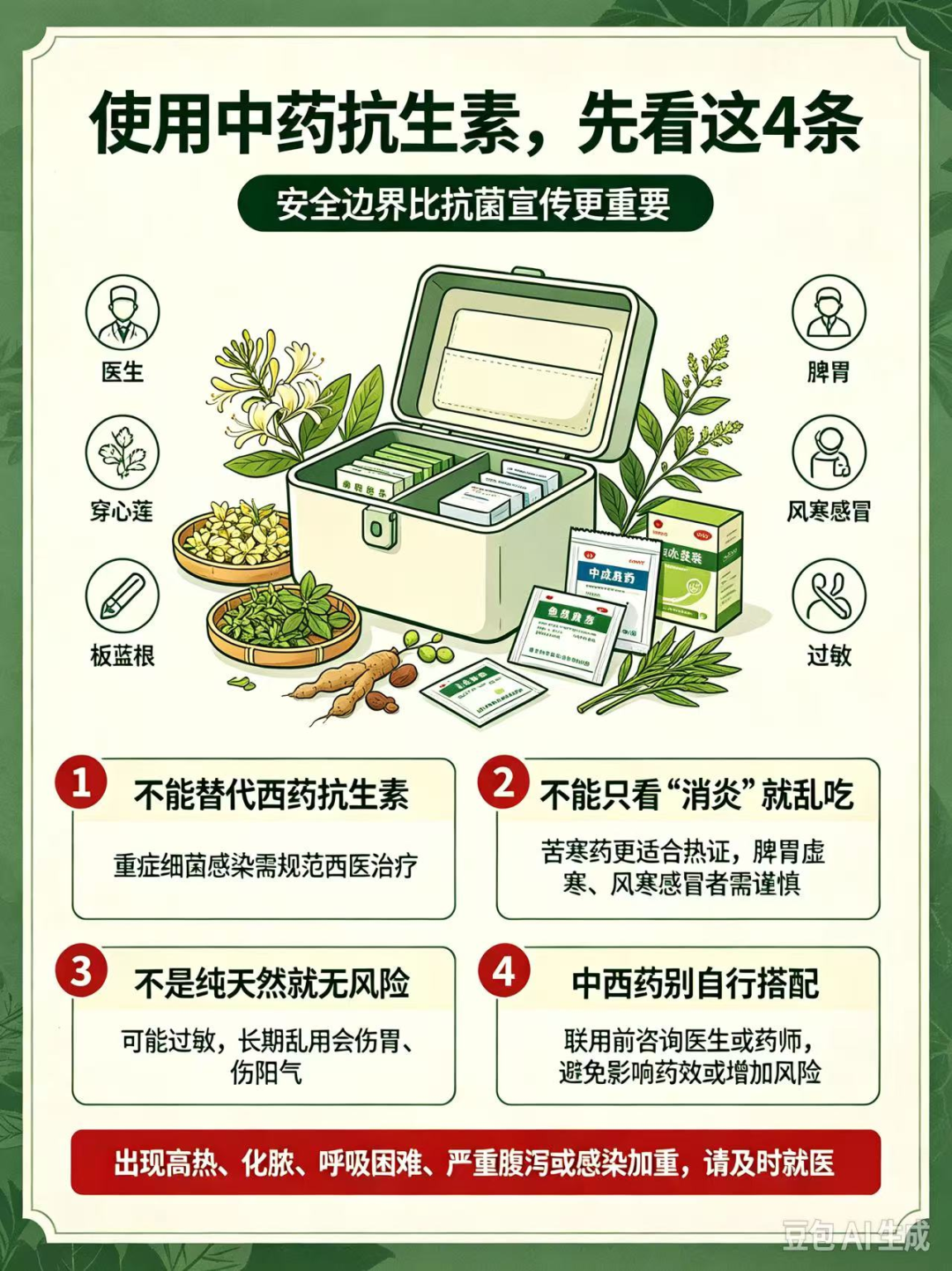 【人医科普】“中药抗生素”只是民间俗称,这6味草药使用需辨证