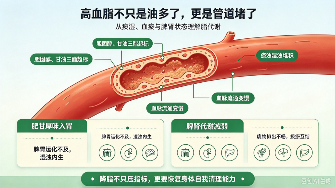 中山医声|血脂总降不到目标值?中医看的是肝、脾、肾三脏
