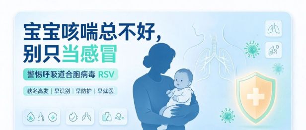 宝宝咳喘久不愈，别当成普通感冒！警惕呼吸道合胞病毒（RSV）感染